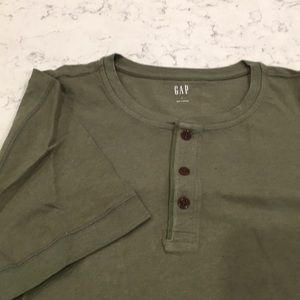 NWT Olive Linen Cotton Henley T-shirt